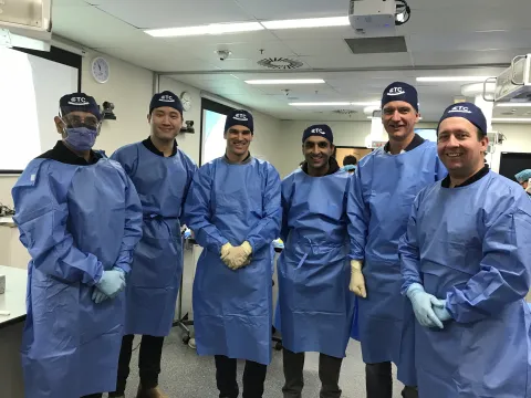 Foot and Ankle Course faculty in laboratory